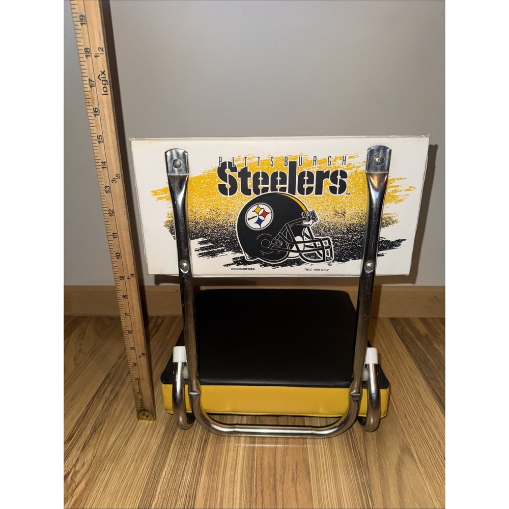 Vintage NFL Pittsburgh Steelers Football Bleacher Seat Cushion Black & Gold